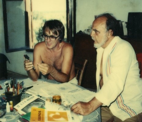 Earl Milton and Alfred de Grazia working on solaria binaria in naxos 1984